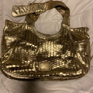 Jimmy Choo metallic gold shoulder bag